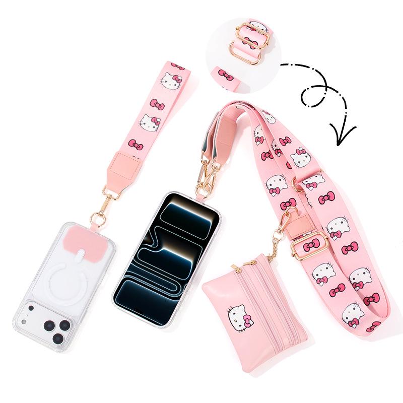 Abnehmbare Handgelenks- und Schulterriemen Handyhalter mit verstellbarem Crossbody und kleiner Tasche