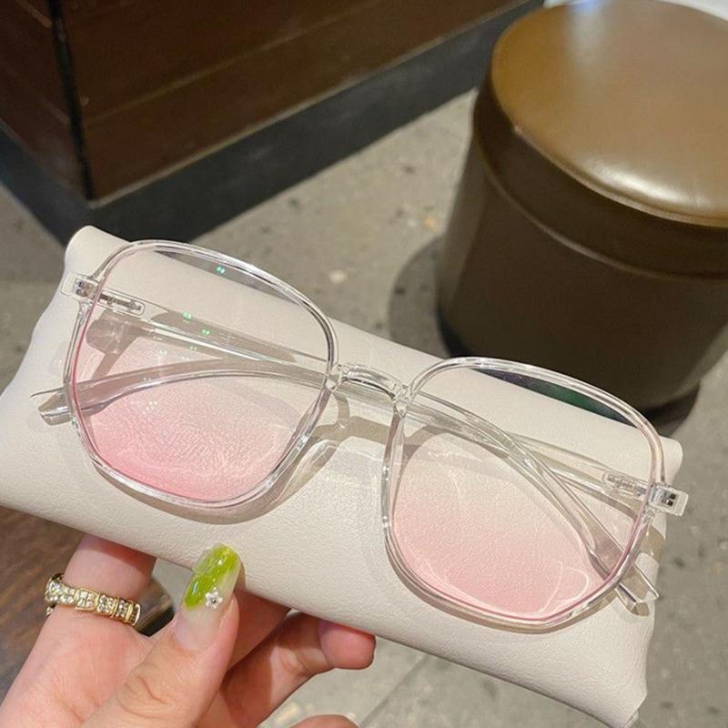 Korean Style Simple Temperament Gradient Sunglasses Pink Powder Blusher Glasses Women  Blue Light Blocking Glasses
