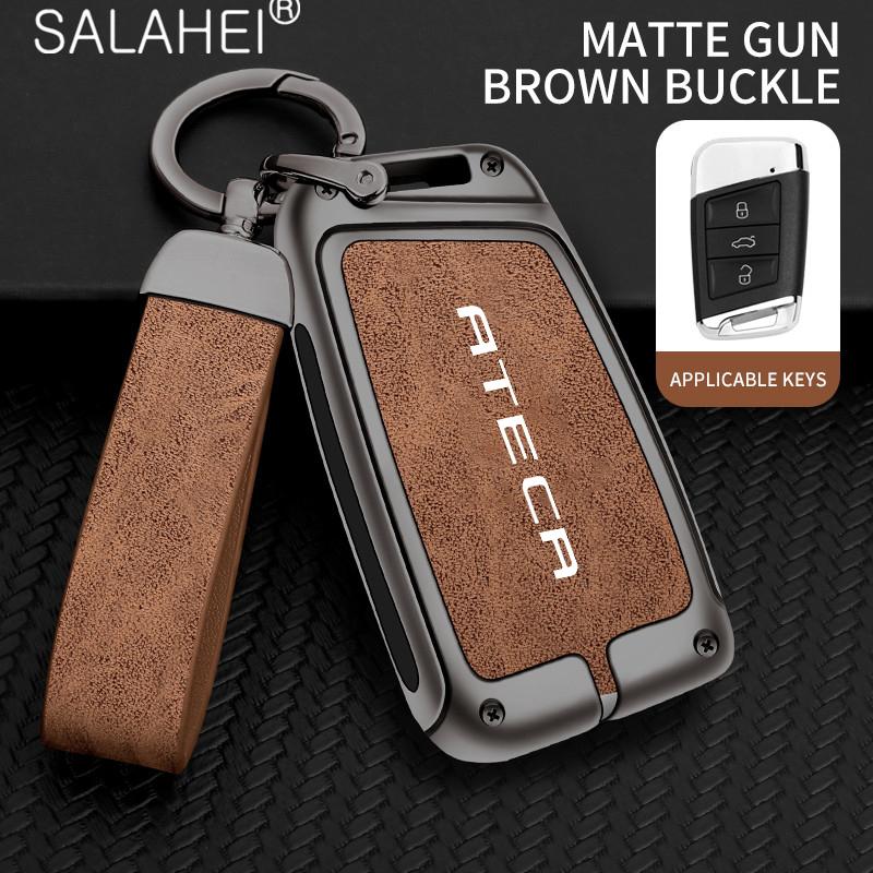 Zinc Alloy Car Remote Key Case Fob Cover Protective Holder Shell Auto Keychain Accessories For Seat Ateca Tarraco Leon Arona