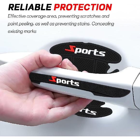 Hovom 8PCS Car Door Handle Protector, Sports Car Door Handle Bowl Sticker, Anti-Scratch Auto Doors Handles Paint Guard Cover, Vehicle Doors Handles