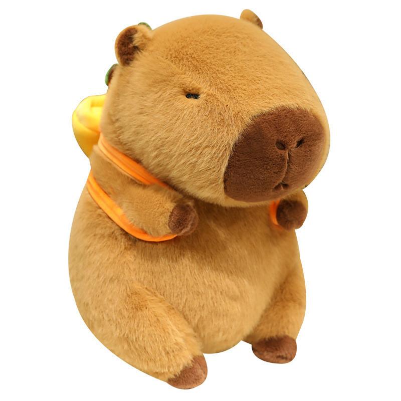 Capybara Backpack Plush Toy Cartoon Stuffed Animal Doll Decoration Gift Kids