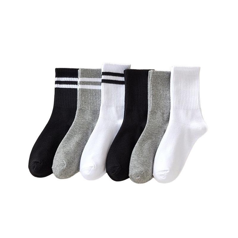 Unisex High Tube Striped Socks - Spring to Autumn Styles, Solid Colors, Trendy College Vibe