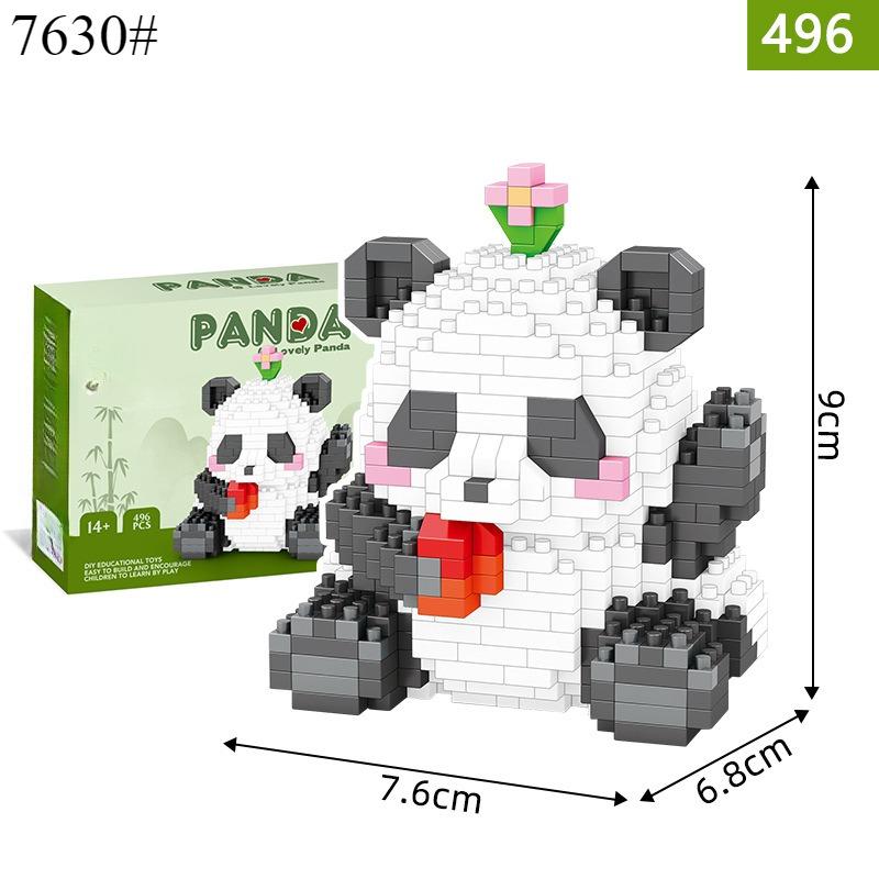 Cute Animal Panda Series Building Block Figure Cute Micro Model DIY Diamond Bricks Birthday Toys for Children Boys Girls Gifts