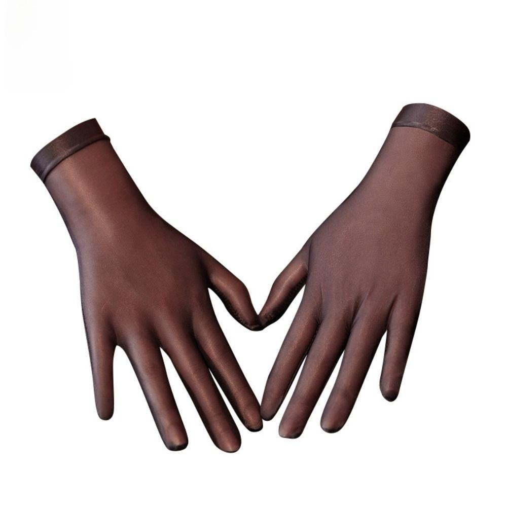 Oily Glossy Transparent Gloves Thin Driving Gloves Sun Protection Gloves Outdoor Sun Protection