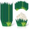 Whaline 36Pcs Green Grass Cupcake Wrappers Grass Cupcake Liners Decorative Cupcake Holders for Party Cake Dessert Decoration