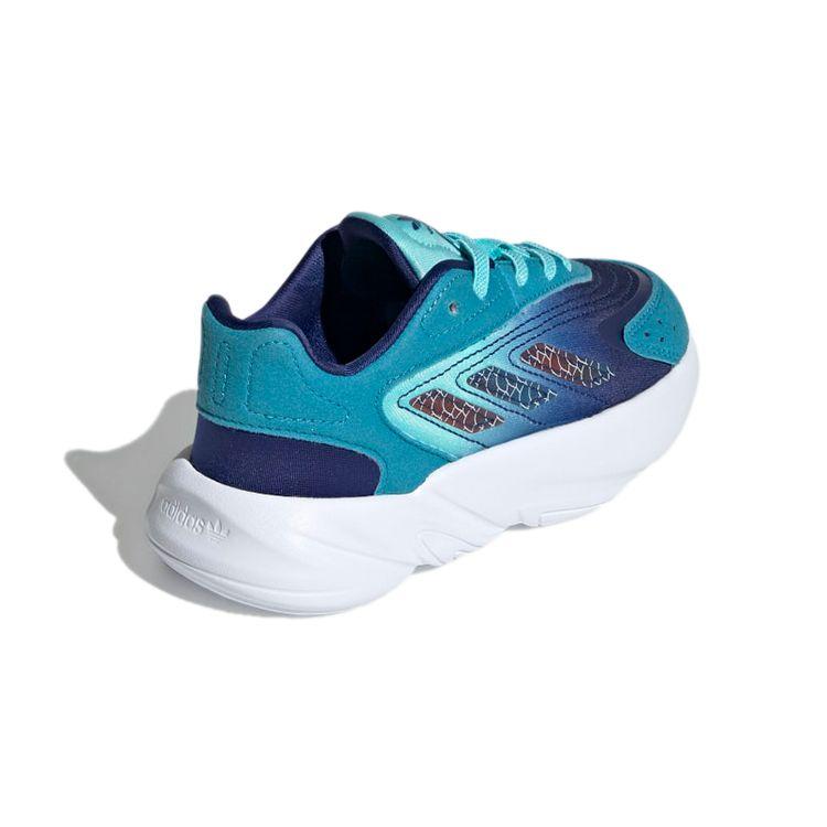 Adidas Originals Ozelia Non-Slip Breathable Low-Top Thick Sole Casual Dad Shoes Kids Sneakers Blue H00826