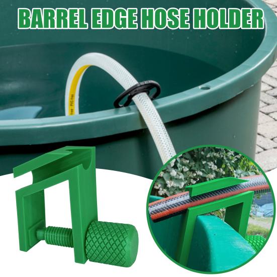 Rain Barrel Hose Holder Detachable Hose Holder with Adjustable Clamp Hose Support On Barrel Edge for Outdoor Rainwater Barrel Home Garden Yard Use