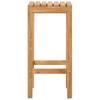 Bar Stool Set of 2 Natural Solid Teak Wood