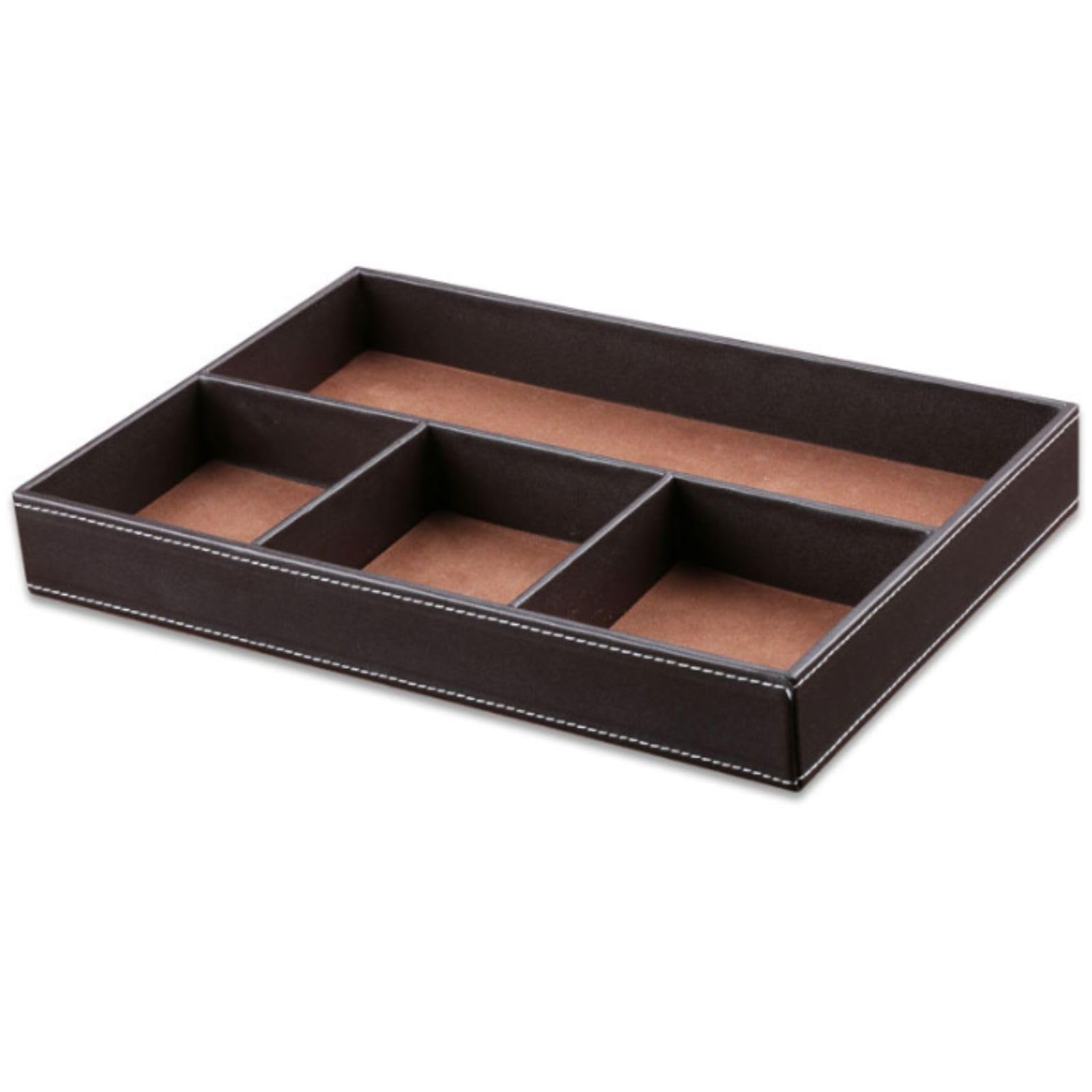 Modest Joy Premium Leather Desk Small Item Storage PU Living Stylish Tray, Brown, Storage, Divider, Case, Leather, Room, Office,