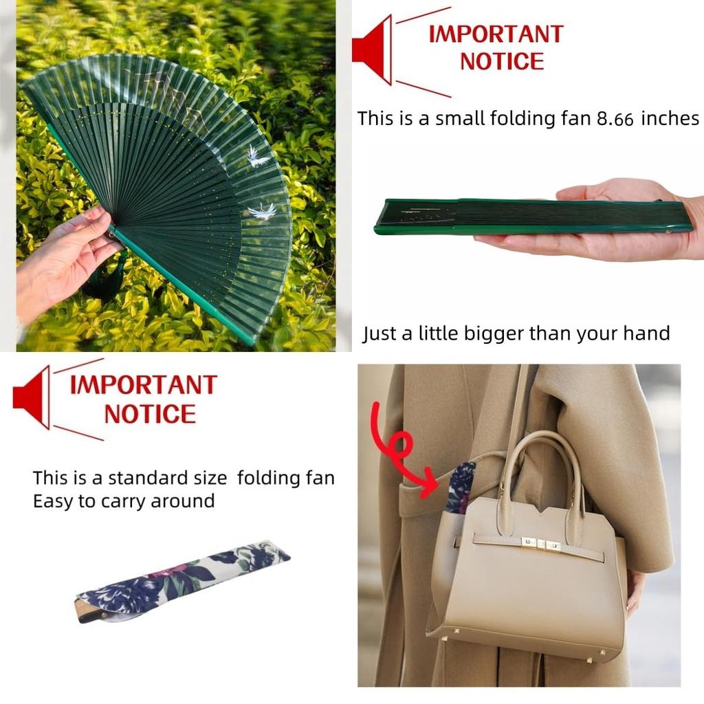 Sarkovos Folding Natural Japanese Style for Yukata and Summer Heatstroke Summer Gift for Fireworks Japanese with Fan Women's Fan, Bamboo, Fan, Kimono,
