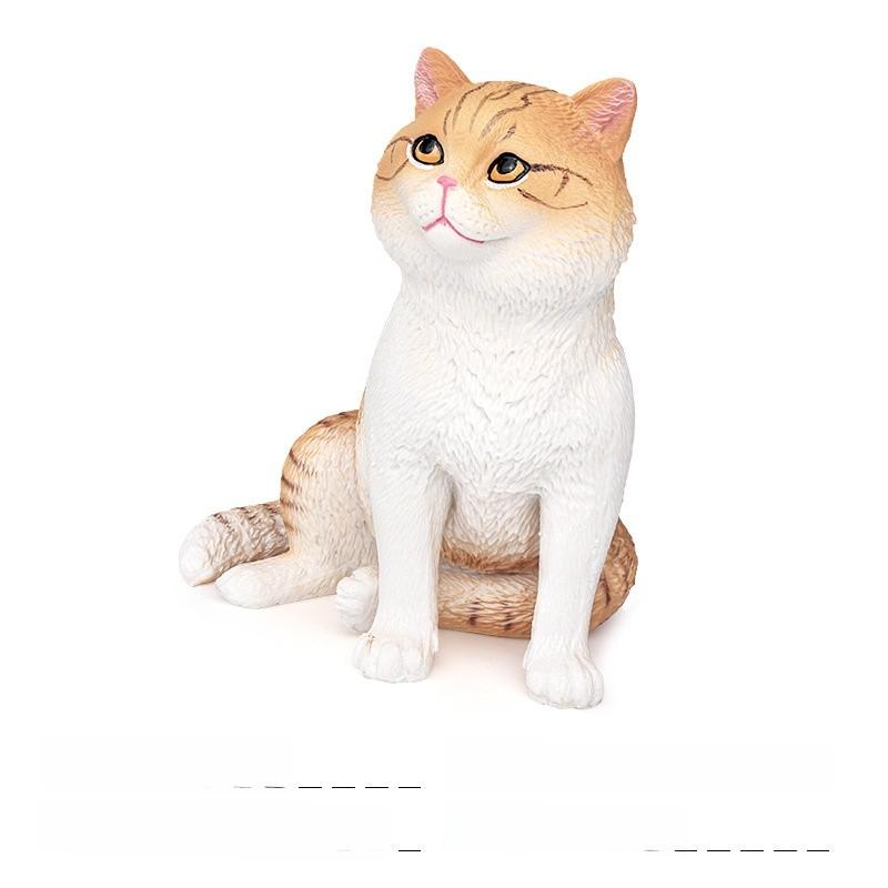 Pet Cat Model Pvc Blue And Shorthair Cat For Kids Learning And Home Decoration жёлтый