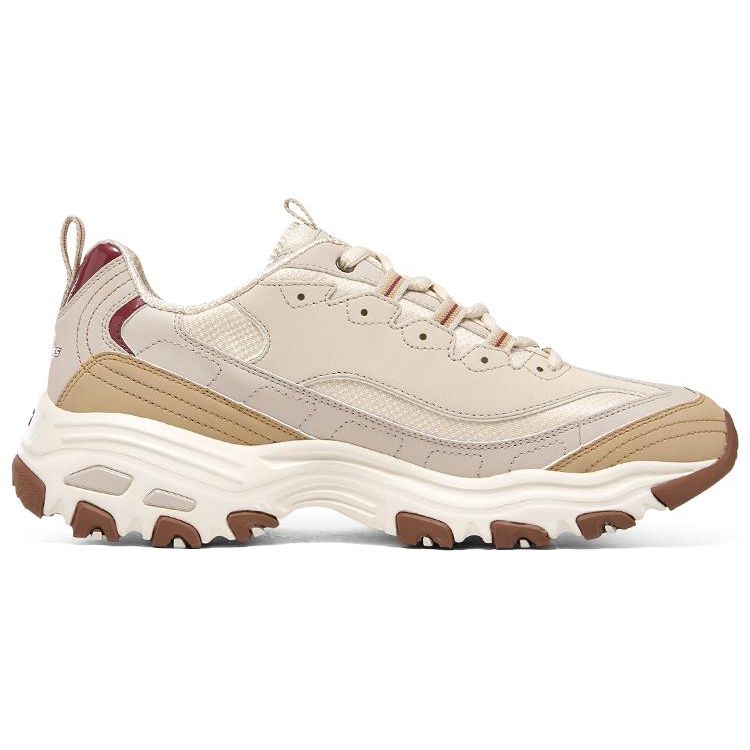 Skechers DLites 1.0 Planet Bear Tessuto a Rete Pelle Sintetica alla Moda Durevoli Scarpe Basse Stile Dad Sneakers da Uomo Marrone Bianco 894256-NAT