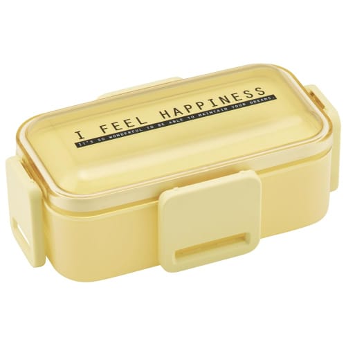 Skater Bento Box, 2-Tier, 600ml, for Women, Made In Japan, with a Soft Dome-Shaped Lid, Dishwasher and Microwave Safe, See-Through Color, Citrus Lemon