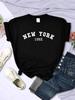 Brand Short Sleeve Casual Comfortable Tee Shirtsport Summer T-Shirts New York Personality Letter T Shirt Womens Fashion