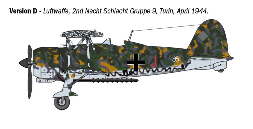 Italeri WWII Fiat Falco Fighter Plastic Model Kit IT2842 1/48 CR.42 Attack/Night (Airplane)