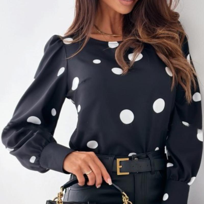 BITCED Women's Autumn Tops Long Sleeve Shirt Printed Blouse