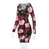 Vestido Feminino Sexy Sem Alças Estampado de Renda Feminino Elegante Sem Mangas Vestidos de Banquete Verão 2022 Floral Costas Abertas Roupas de Noite