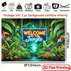 2D Green Jungle Toucan Background Cloth Neon Sign Photo Booth Prop