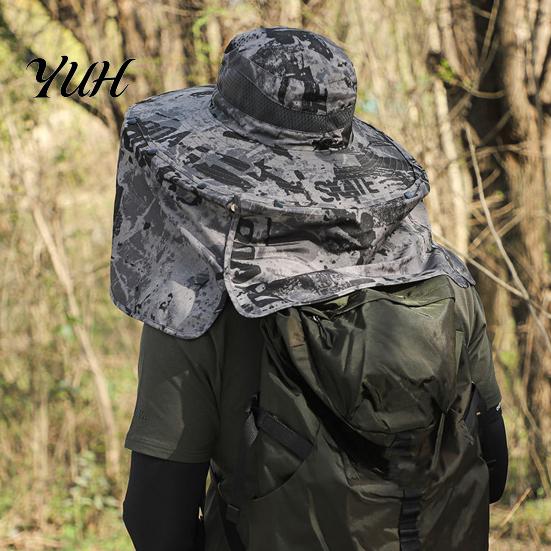 Adjustable Solar Cooling Hat Fan with Neck Flap USB Rechargeable UV Protection Dual Fishing Foldable Men Women Fisherman Hiking Mountaineering