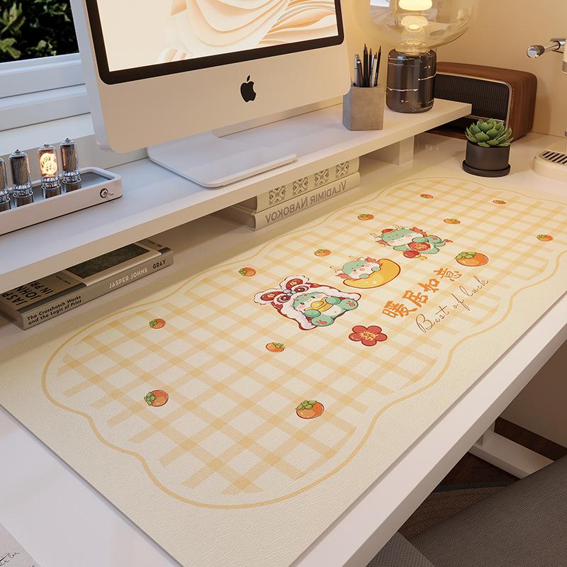 Cartoon Pvc Waterproof, Oil-Proof And Scalding-Proof Leave-In Table Mat Rectangular Leather Desk Tablecloth Dining Table Tea