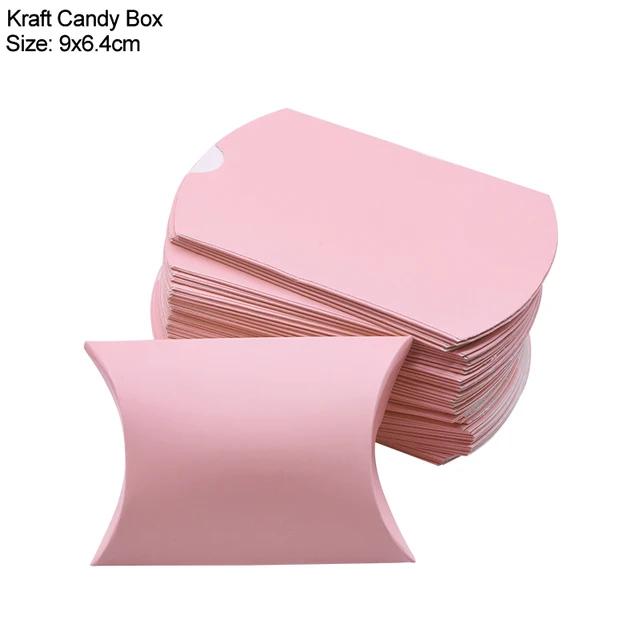 New 10/20/30Pcs Pillow Candy Box Kraft Paper Christmas Gift Packaging Boxes Candy Bags Wedding Favors Birthday Party Decorations