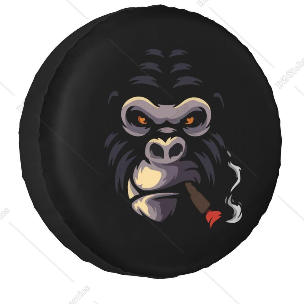 Monkey Smoking Spare Tire Cover for Toyota Mitsubishi Suzuki Jeep SUV Camper Car Wheel Protector Covers 14" 15" 16" 17" Inch
