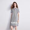 Chuyu Women's Retro Pique Polo Midi Dress