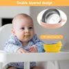4 Pcs Baby Bowl Stainless Steel Toddler Bowls with Silicone Suction Cups Anti Scald Snack Container for Kids Baby Food Feeding