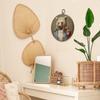BCUANGD Vintage Animal Round Wall Art Decor - Retro Bear Neutral Wall Art Canvas Frame Artwork Prints, Rustic Moody Country Round Wall Hanging