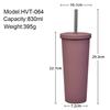 830ml Stainless Steel Insulated Tumbler With Wide Opening Straw Lid Bubble Tea Coffee Water Vacuum Thermos Cup Office