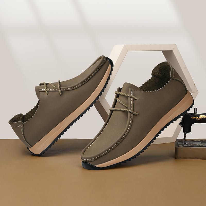 Fashion Texture Handmade Soft Comfortable Invisible Height Increase Small and Large Shoes 35-47 Casual Slip on Non-slip Men Oxford Shoes