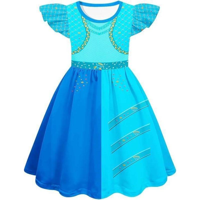 Halloween Vampire Descendants 4 Children'S Flying Sleeve Dress 2D Printed Children'S Suit Skirt
