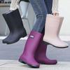 High tube rain shoes water boots thickened fashion waterproof and non-slip water shoes rubber shoes rain boots velvet adult women's thermal overshoes