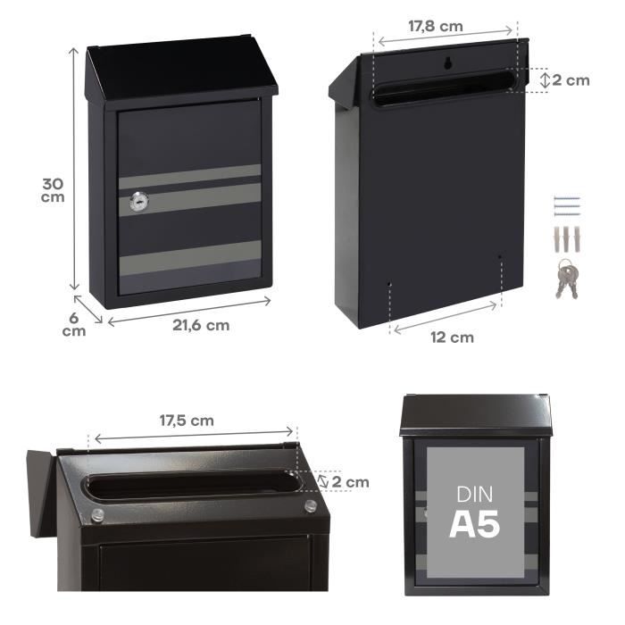 Letterbox - Arregui - E5724-str - Steel - Decorative - Size S - Rear Slot