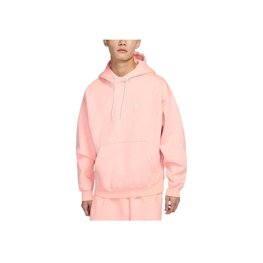 Nike Solid Color Logo Print Drawstring Hooded Fleece-Lined Sweatshirt Men Tops Pink DA0316-697