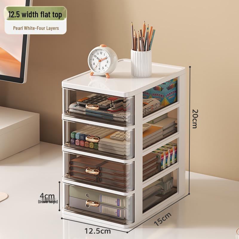 Transparent Multi-Layer Drawer Organizer for Office Desk Supplies