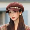 New Octagonal Hat Women's Spring and Autumn Retro Cap Beret British Hat