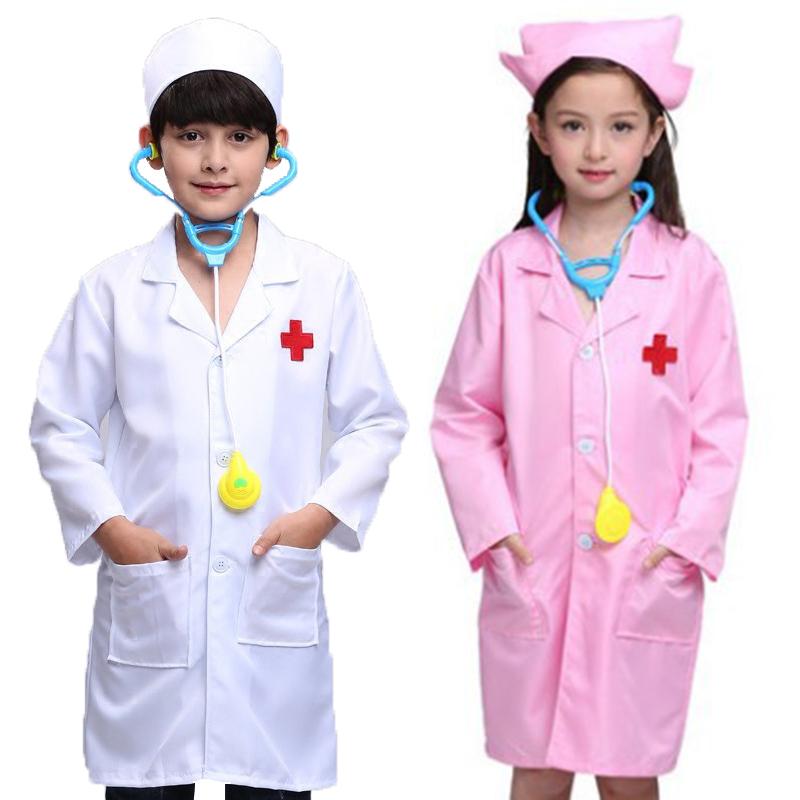 Fancy Doctor Coat Dress Up Costume Kids Boys Girls Nurse Paramedic Scrub Uniform