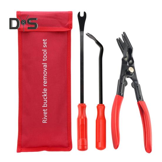 

Набор инструментов для снятия автомобильного зажима, плоскогубцы для снятия крепежа с сумкой для хранения, инструмент для удаления заклепок с обшивки панели, средство для снятия автофиксатора красный