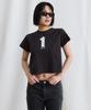 Peullabijeum Women Crop Graphic Tee - Black