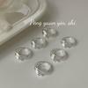 S925 Sterling Silver Korean Style Cross Adjustable Women's Ring