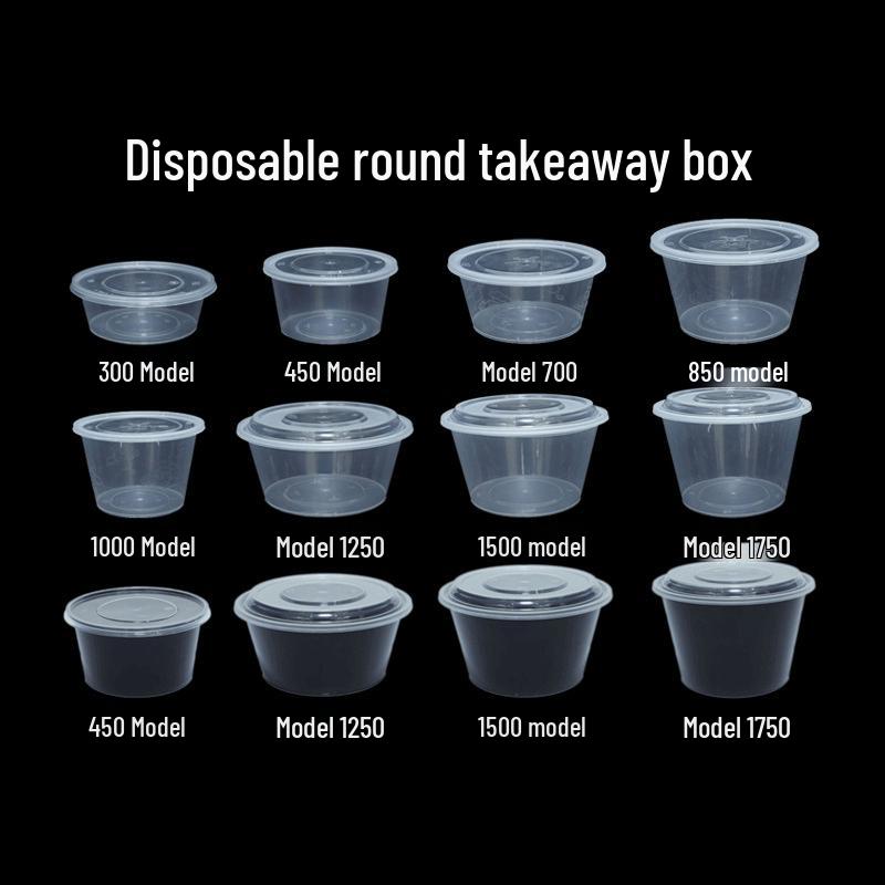 Clear Round Disposable Takeaway Food Containers