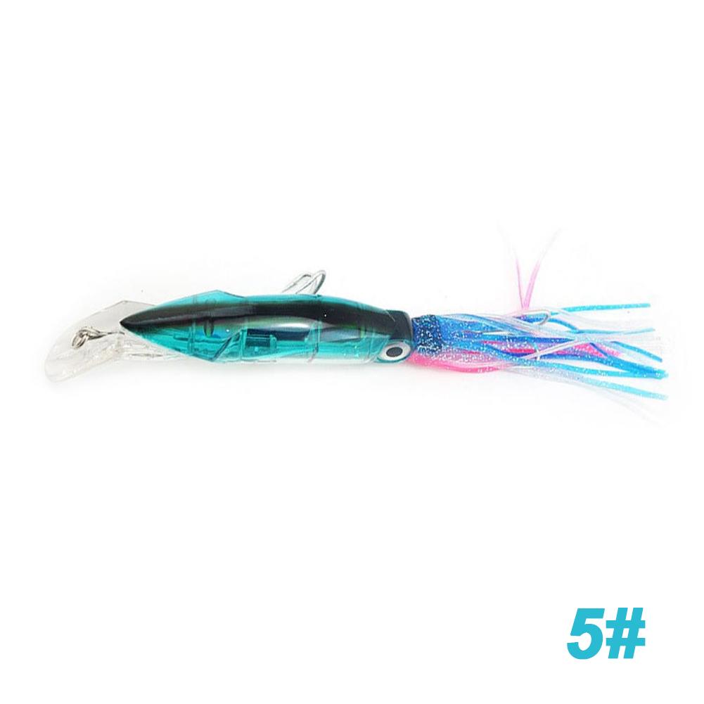 1PC 14CM/40G Lure Bait With Whiskers Treble Hook Design Sea Fishing Octopus Long Casting Bait Fishing Tackle Accessory