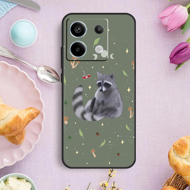 Cute Raccoon Case For Xiaomi Redmi Note 14 10 11 12 13 15 Pro Plus Cover For Redmi 15C 15 14C 10C 12C 13C