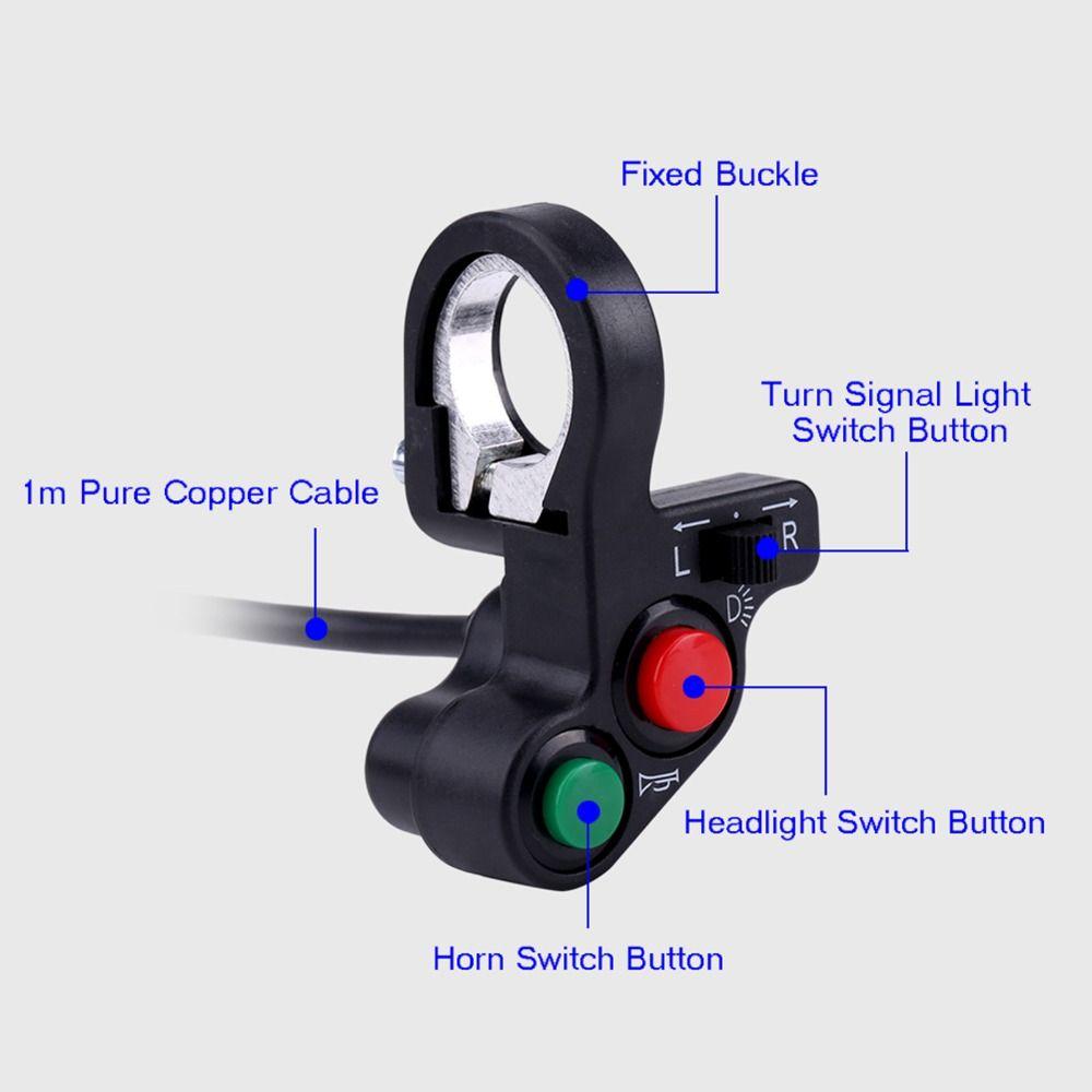 7/8 Inch Bar Motorcycle Handlebar Switch Cable 1m Horn Switch  Motorcycle Accessories