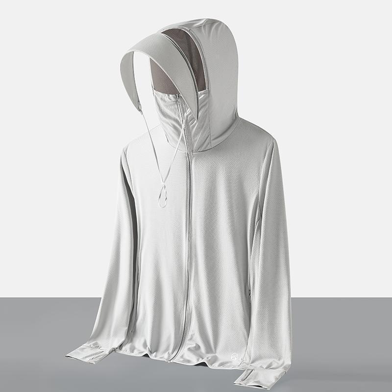 Summer Couple UV Protection Ice Silk Jacket: Ultra-Thin, Breathable, Lightweight, Plus Size, Men s & Women s Sunscreen for Outdoor Fishing. XXXL