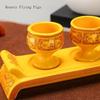 Chinese Creative Ceramic God of Wealth Offering Cup Household Buddha Offering Cup Feng Shui  Home Accessories