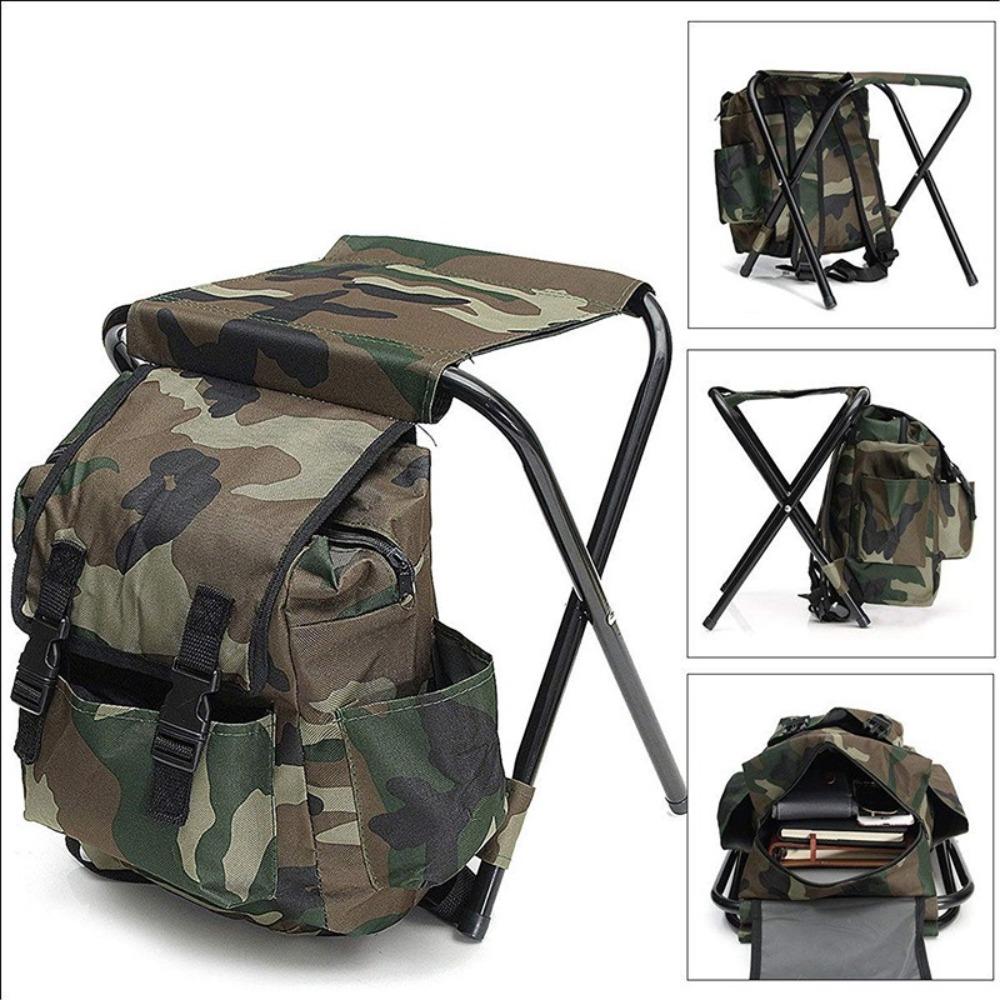 

With Backpack Folding Camping Stool Steel Footstool Ottoman 2025 Collapsible Camp Stool Camping camouflage
