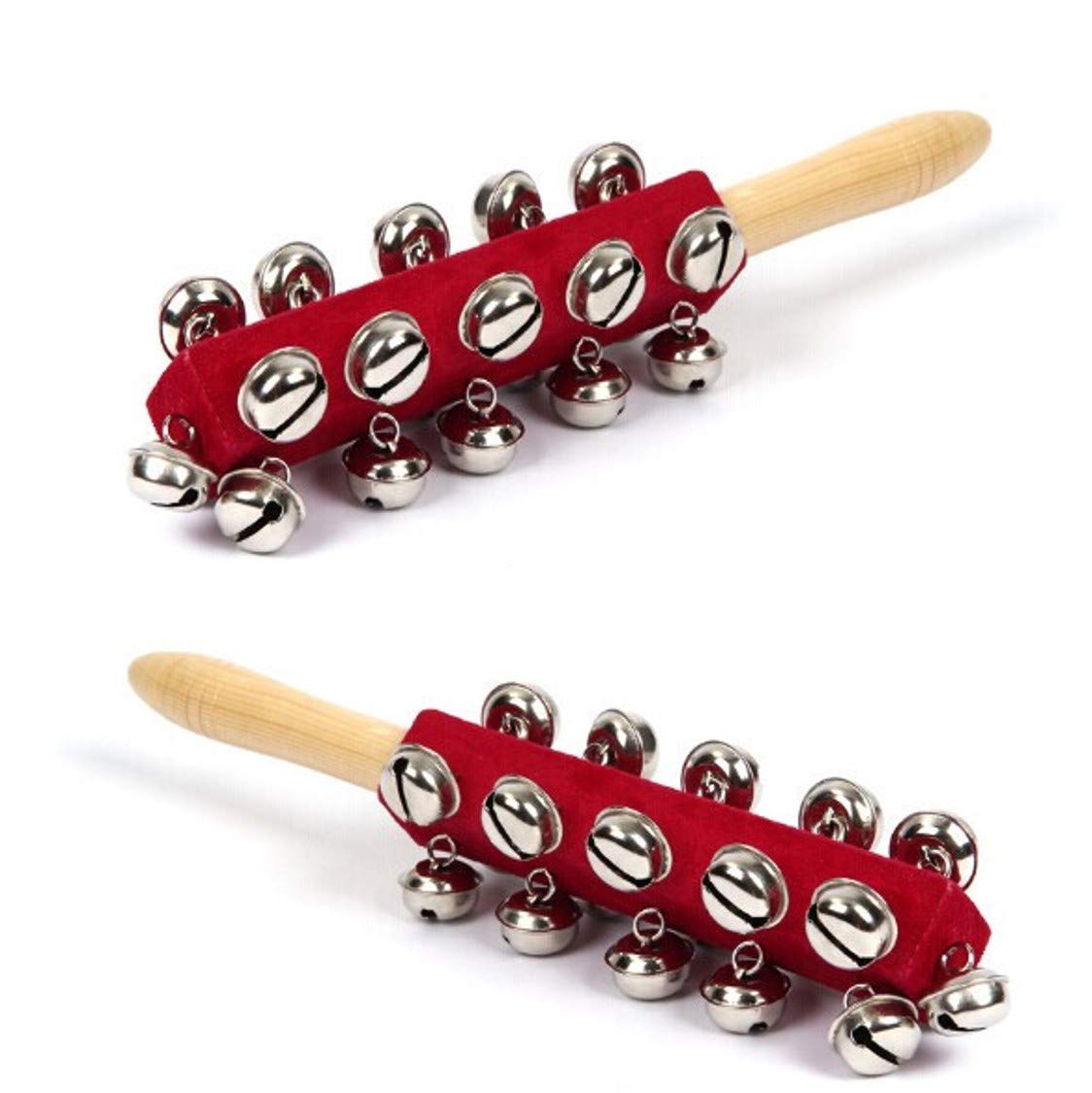 

ST TS Sleigh Bells, Hand Bells, Jingle Bells, Percussion Instruments, 28cm, 21 Bells, Set of 2