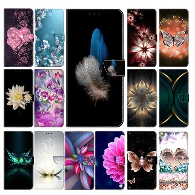 Peňaženkové puzdro s držiakom na karty Kvetinové puzdro z PU kože Remienok na zápästie odolný proti nárazu pre Oneplus 11 5G/Nord CE 3/Nord CE/Nord 2/Nord N20 5G